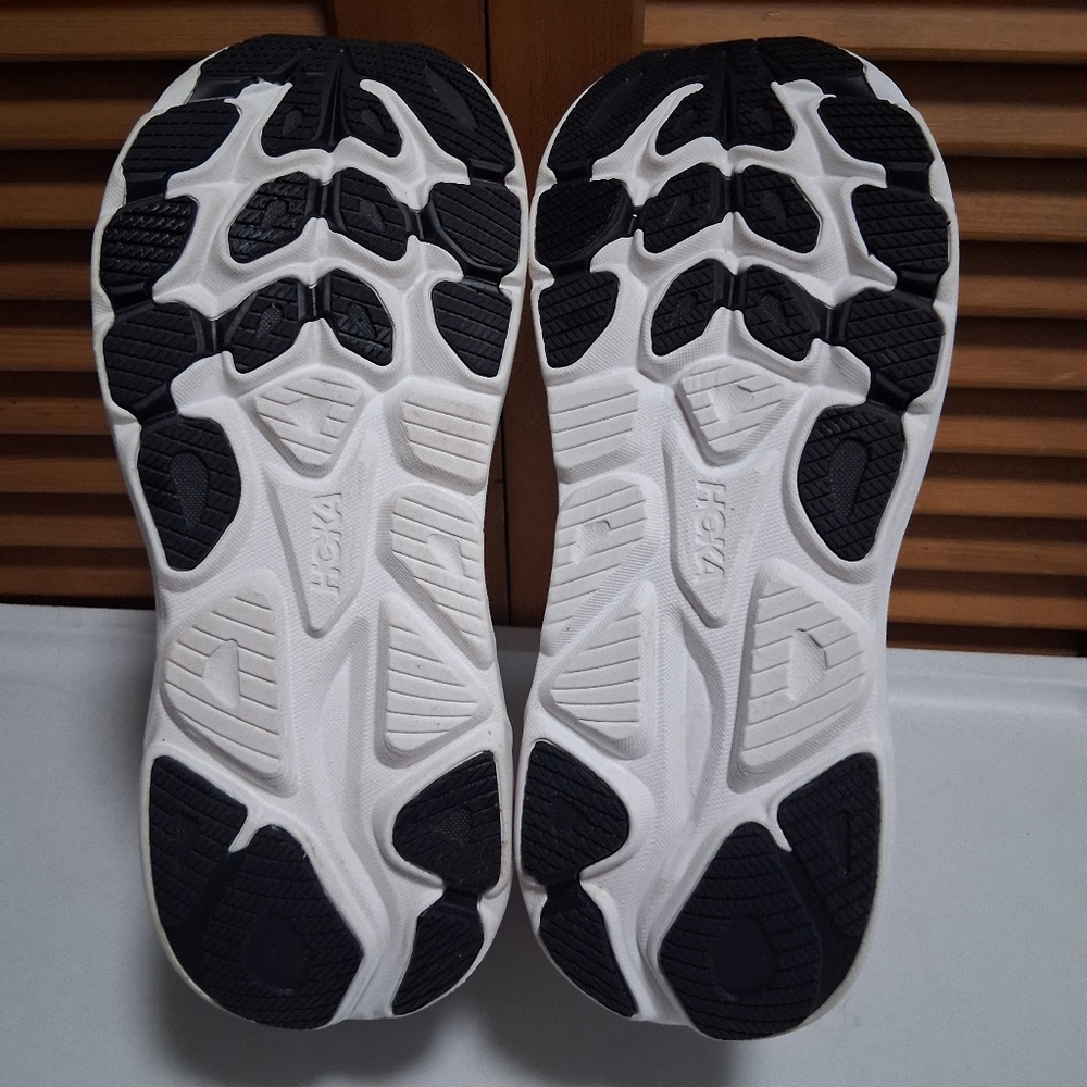 Hoka Black and White Athletic Running Shoes - Picture 8 of 8